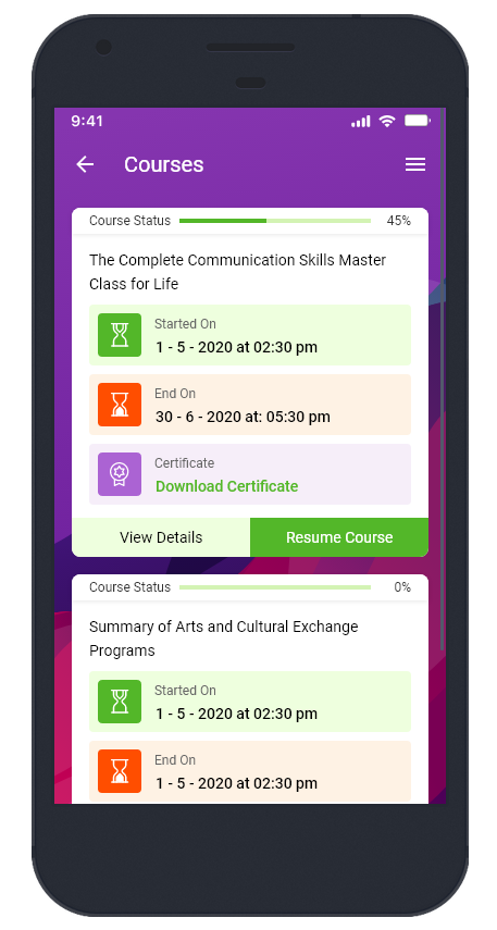 screenshot of MyPass LMS